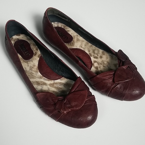 Born Red Leather Bow Ballet Flats 9 - Picture 2 of 7